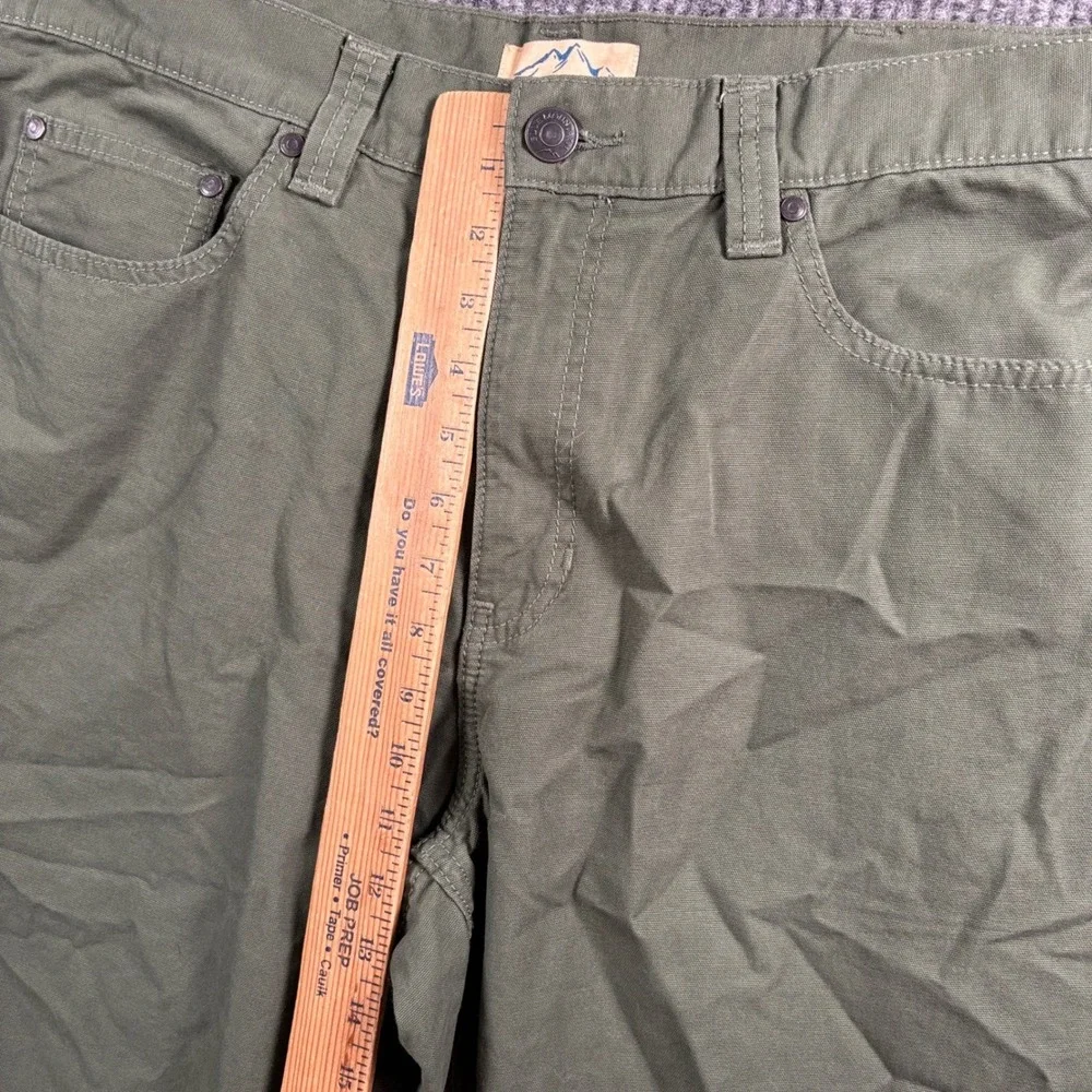 Blue Mountains Canvas Pants Mens 39x33 (Tag 38x34) Green Workwear Utility Earthy